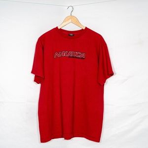 Vintage Red Nautica Jeans Tee Size XL